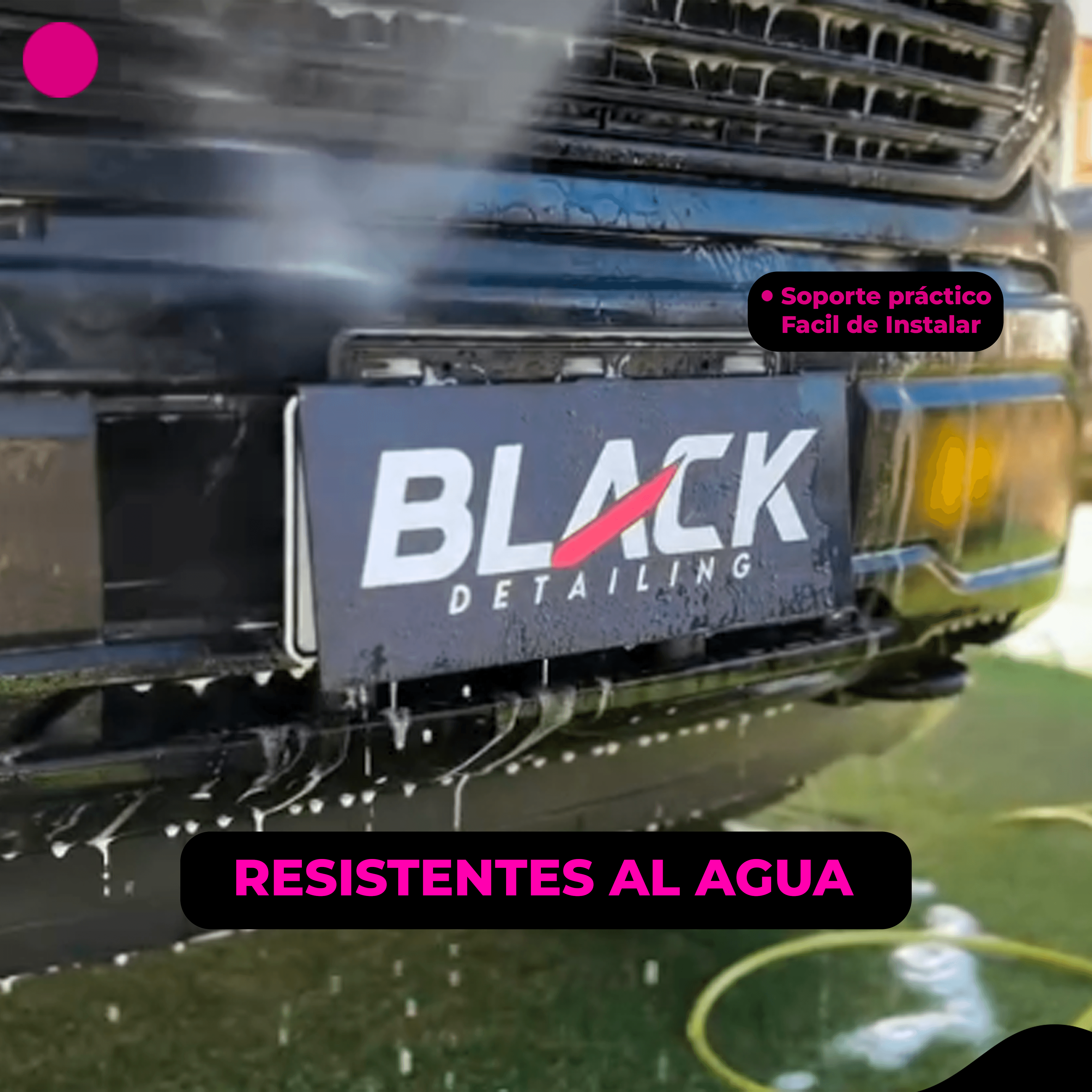 Porta patente resistente al agua instalado en camioneta